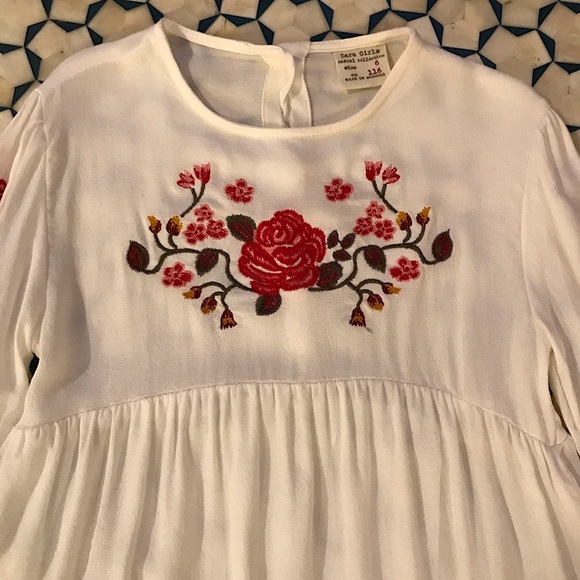 Zara Girls Flower Embroidered Top size 6 - Picture 2 of 5